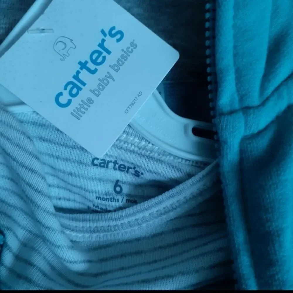 Carter's Blue Jacket top and pants. new infant baby set
